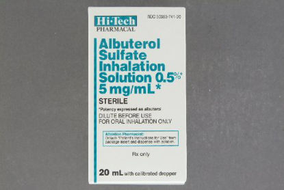 Picture of Albuterol Sulfate 0.5%, 5 mg / mL Solution Bottle 20 mL50383074120
