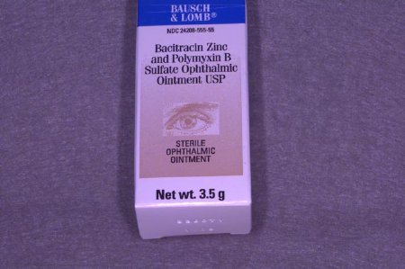 Picture of Bausch & Lomb Bacitracin Zinc / Polymyxin B Sulfate 500 Unit - 10,000 Unit / Gram Ointment Tube 3.5 Gram24208055555
