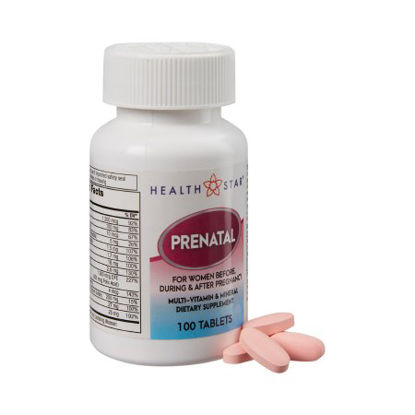 Picture of Prenatal Vitamin Supplement Geri-Care HealthStar Tablet 100 per Bottle575-01-HST