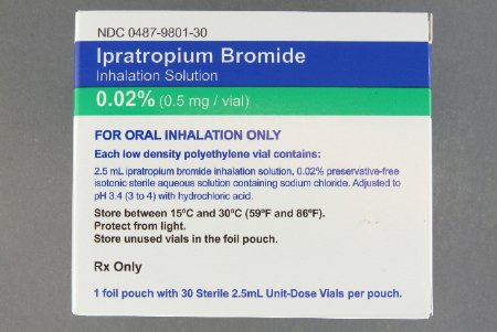 Picture of Ipratropium Bromide, Preservative Free 0.02%, 0.2 mg / mL Solution Vial 30 Vials00487980130