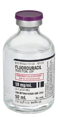 Picture of Fluorouracil 50 mg / mL Injection Pharmacy Bulk Vial 50 mL63323011751