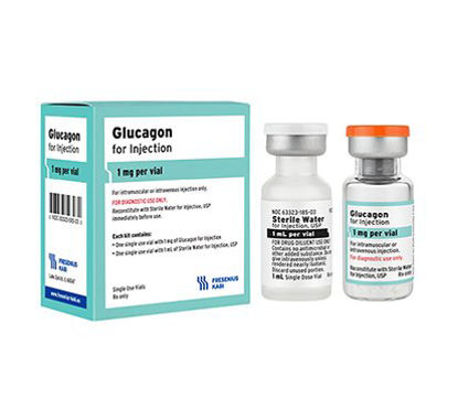 Picture of Glucagon HCl, Preservative Free 1 mg Injection Single Dose Vial 3 mL63323059303