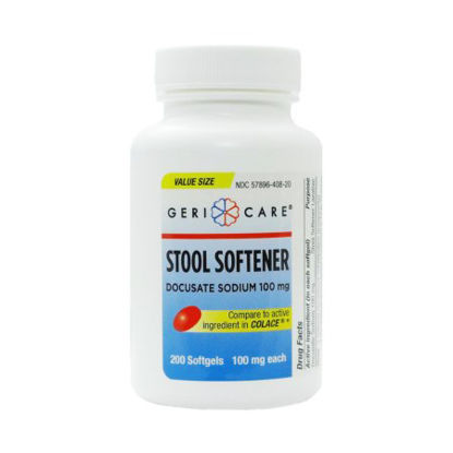 Picture of Stool Softener Geri-Care® Softgel 200 per Bottle 100 mg Strength Docusate Sodium401-20-GCP