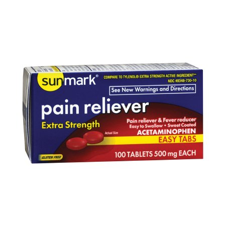 Picture of Pain Relief sunmark® 500 mg Acetaminophen Tablet 100 per Bottle70677009302