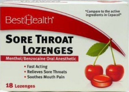 Picture of Sore Throat Relief Best Health® Lozenge 18 per Box599-18