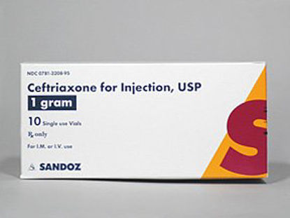 Picture of Ceftriaxone Sodium 1 Gram Injection Single Dose Vial 10 Vials00781320895
