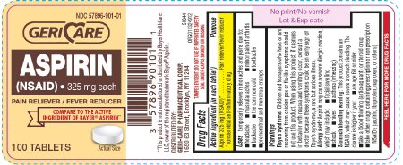 Picture of Pain Relief McKesson Brand 325 mg Strength Aspirin Tablet 100 per Bottle901-01-GCP