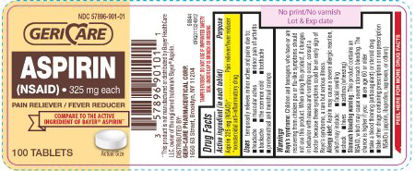 Picture of Pain Relief McKesson Brand 325 mg Strength Aspirin Tablet 100 per Bottle901-01-GCP