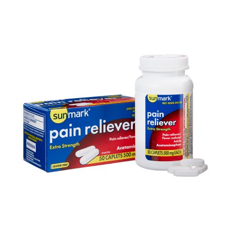 Picture of Pain Relief sunmark® 500 mg Strength Acetaminophen Caplet 50 per Bottle49348004209