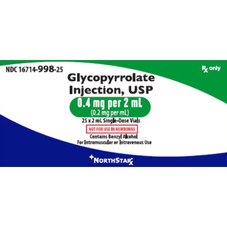 Picture of Glycopyrrolate 0.2 mg / mL Injection Single Dose Vial 2 mL16714099825