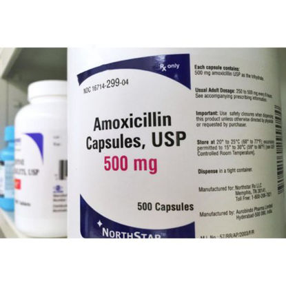 Picture of Amoxicillin 500 mg Capsule Bottle 500 Capsules16714029904