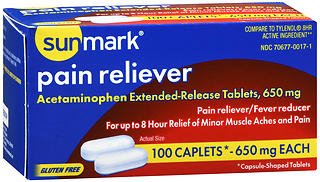 Picture of Pain Relief McKesson Brand 650 mg Strength Acetaminophen Caplet 100 per Bottle70677001701