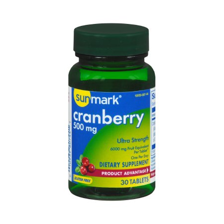 Picture of Dietary Supplement sunmark® Cranberry Extract 500 mg Strength Tablet 36 per Bottle Cranberry Flavor01093988944