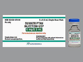 Picture of Sumatriptan Succinate 6 mg / 0.5 mL Injection Single Dose Vial 0.5 mL55150017301