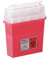 Picture of Sharps Container Fisherbrand™ Sharps-A-Gator™ 8 X 14-1/4 X 13-1/2 Inch 3.5 Gallon Translucnet Red Base / Translucent Lid Horizontal Entry Flap Lid14827129