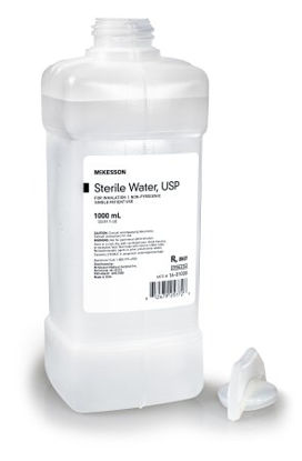Picture of McKesson Respiratory Therapy Solution Sterile Water Solution Bottle 1,000 mL16-01000