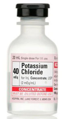 Picture of Replacement Preparation Potassium Chloride Concentrate, Preservative Free 2 mEq / mL Injection Single Dose Vial 20 mL00409665305