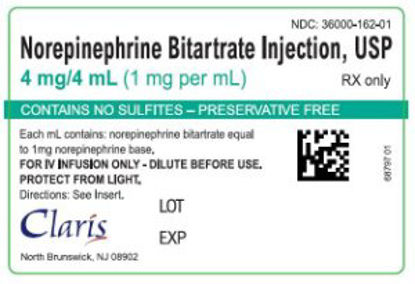 Picture of Norepinephrine Bitartrate 1 mg / mL Injection Ampule 4 mL36000016210
