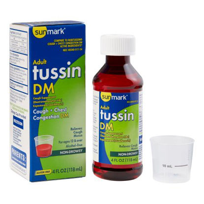 Picture of Cold and Cough Relief sunmark® 100 mg - 10 mg / 5 mL Strength Syrup 4 oz.49348001734