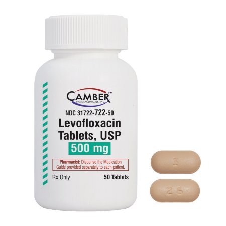 Picture of Levofloxacin 500 mg Tablet Bottle 50 Tablets31722072250