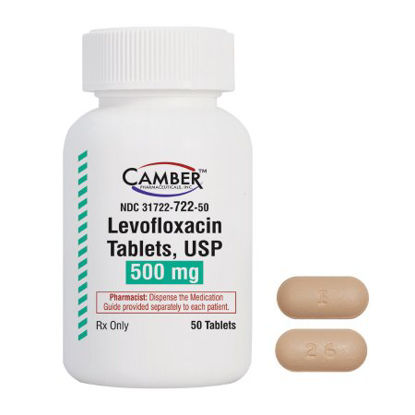 Picture of Levofloxacin 500 mg Tablet Bottle 50 Tablets31722072250