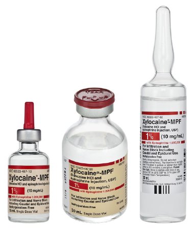 Picture of Xylocaine® - MPF with Epinephrine Lidocaine HCl / Epinephrine, Preservative Free 2% - 1:200,000 Injection Single Dose Vial 10 mL63323048917