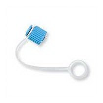 Picture of Luer Lock Cap 0.332 Inch, Blue, HDPE, PVC, Male, Non-Vented, Strap17677