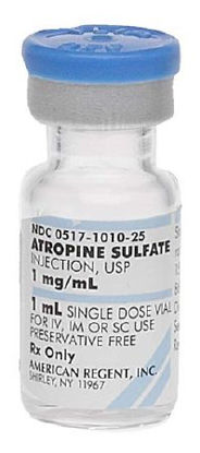 Picture of Atropine Sulfate, Preservative Free 1 mg / mL Injection Single Dose Vial 1 mL00517101025