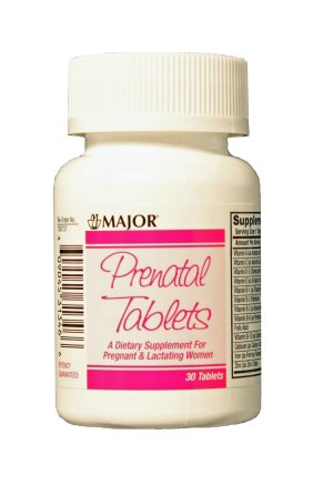 Picture of Prenatal Vitamin Supplement Major® Vitamin / Folic Acid 27 mg - 0.8 mg Strength Tablet 30 per Bottle00904531346