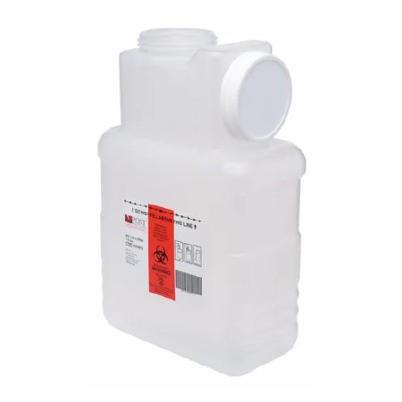 Picture of Sharps Container Leaktight 1.5 Gallon Translucent Base / White Lid Horizontal / Vertical Entry Screw On Lid2201-LPBW-22