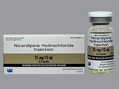 Picture of Nicardipine HCl 25 mg / 10 mL Injection Single Use Vial 10 mL00143968910