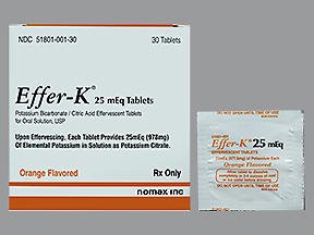 Picture of Effer-K® Replacement Preparation Potassium Bicarbonate / Citric Acid 25 mEq Tablet Packet Orange Flavor 30 Tablets51801000130