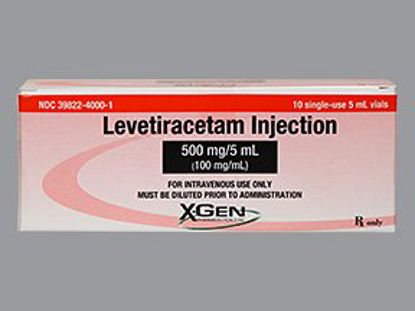 Picture of Levetiracetam 500 mg / 5 mL Injection Single Dose Vial 5 mL39822400001