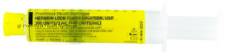 Picture of Med Stream® Heparin Sodium, Porcine, Preservative Free 100 U / mL Solution Prefilled Syringe, Partial Fill 3mL Fill in 12mL Syringe191-MIH-3333