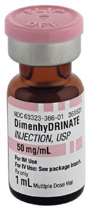 Picture of Dimenhydrinate 50 mg / mL Injection Multiple Dose Vial 1 mL63323036601