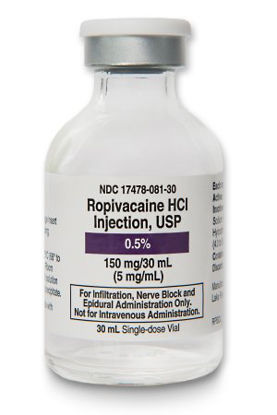 Picture of Ropivacaine HCl, Preservative Free 0.5%, 5 mg / mL Injection Single Dose Vial 30 mL17478008130
