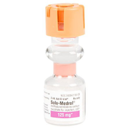 Picture of Solu-Medrol® Methylprednisolone Sodium Succinate, Preservative Free 125 mg / 2 mL Injection Single Dose Act-O-Vial* 2 mL1014140