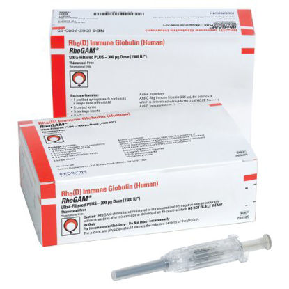 Picture of RhoGAM® Ultra-Filtered Plus Rho (D) Immune Globulin (Human), Preservative Free 1500 IU (300 mcg) Injection Prefilled Syringe 5 Syringes00562780505