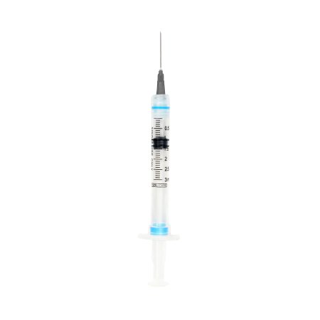Picture of Syringe with Hypodermic Needle Sol-Care™ 3 mL 22 Gauge 1 Inch Detachable Needle Retractable Needle100085IM
