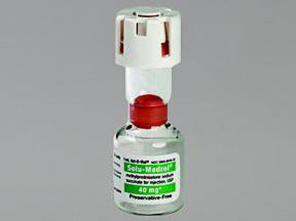 Picture of Solu-Medrol® Methylprednisolone Sodium Succinate, Preservative Free 40 mg / mL Injection Single Dose Vial 1 mL00009003928