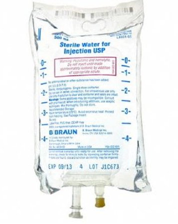 Picture of Diluent Sterile Water for Injection, Preservative Free IV Solution Flexible Bag 500 mLL8501-01