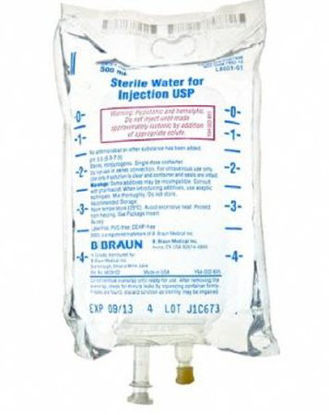 Picture of Diluent Sterile Water for Injection, Preservative Free IV Solution Flexible Bag 500 mLL8501-01