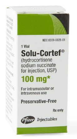 Picture of Solu-Cortef® Hydrocortisone Sodium Succinate, Preservative Free 100 mg / 2 mL Injection Vial 2 mL00009082501