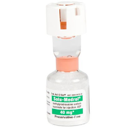 Picture of Solu-Medrol® Methylprednisolone Sodium Succinate, Preservative Free 40 mg / mL Injection Single Dose Vial 1 mL1014180