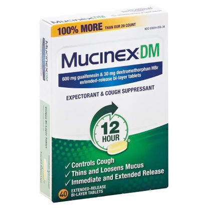 Picture of Cold and Cough Relief Mucinex® DM 600 mg - 30 mg Strength Tablet 40 per Bottle63824005634