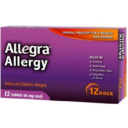 Picture of Allergy Relief Allegra® 60 mg Strength Tablet 12 per Box41167413102