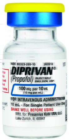 Picture of Diprivan® Propofol 1%, 10 mg / mL Injection Single Use Vial 10 mL63323026910