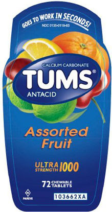 Picture of Antacid Tums® Ultra Strength 1000 mg Strength Chewable Tablet 72 per Bottle00135011883