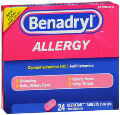 Picture of Allergy Relief Benadryl® 25 mg Strength Tablet 24 per Box10312547170311