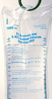 Picture of Caloric Agent Dextrose / Sodium Chloride 5% - 0.45% IV Solution Flexible Bag 1,000 mLL6120